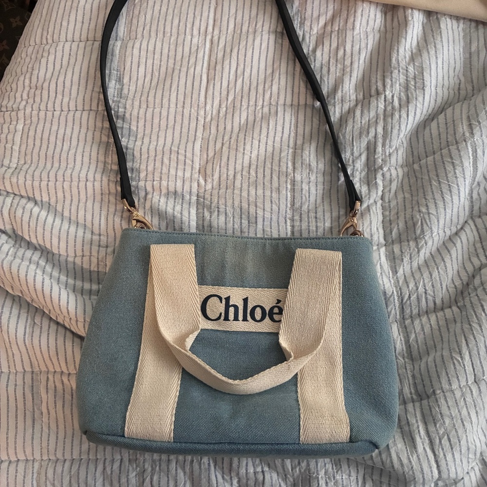 Chloe small tote denim